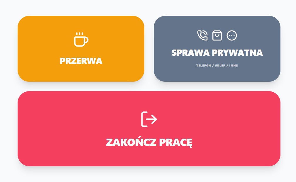 Rejestrator czasu pracy na tablet - TimePanel Mini
